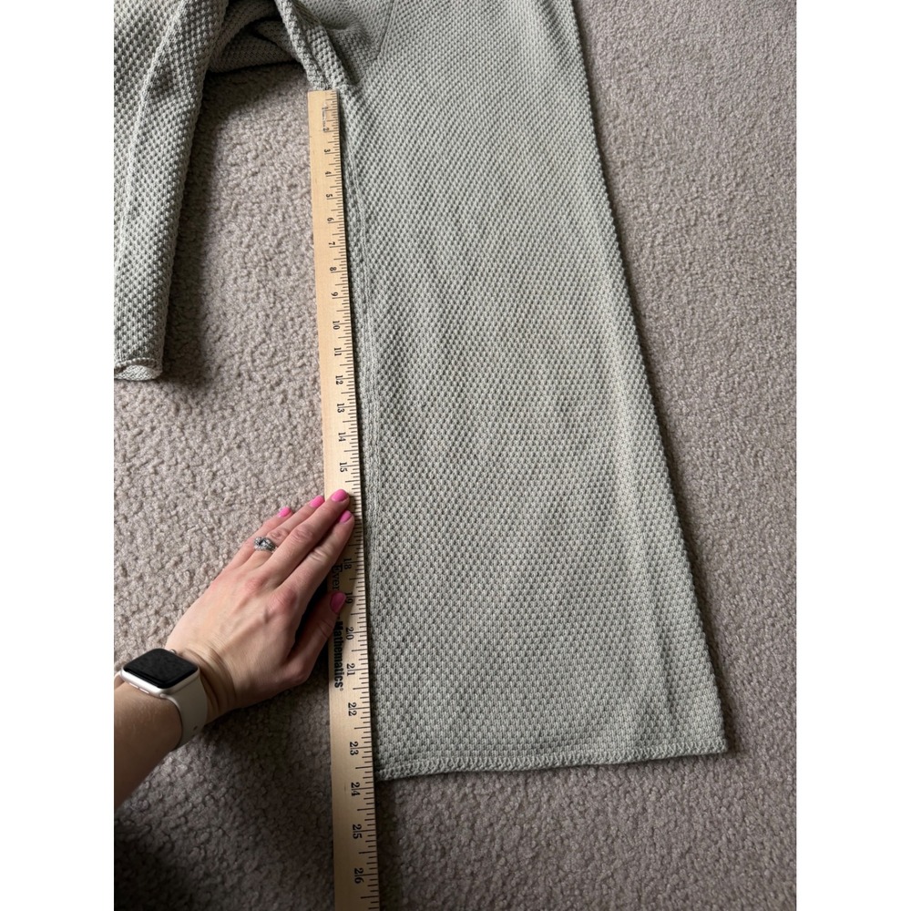 Free People Beach Pants Hailee Waffle Knit Wide Leg Green Small - Picture 8 of 8